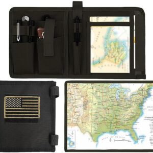 Map Case Holder Tactical Map Protector Pouch for Hiking Outdoor(Black)