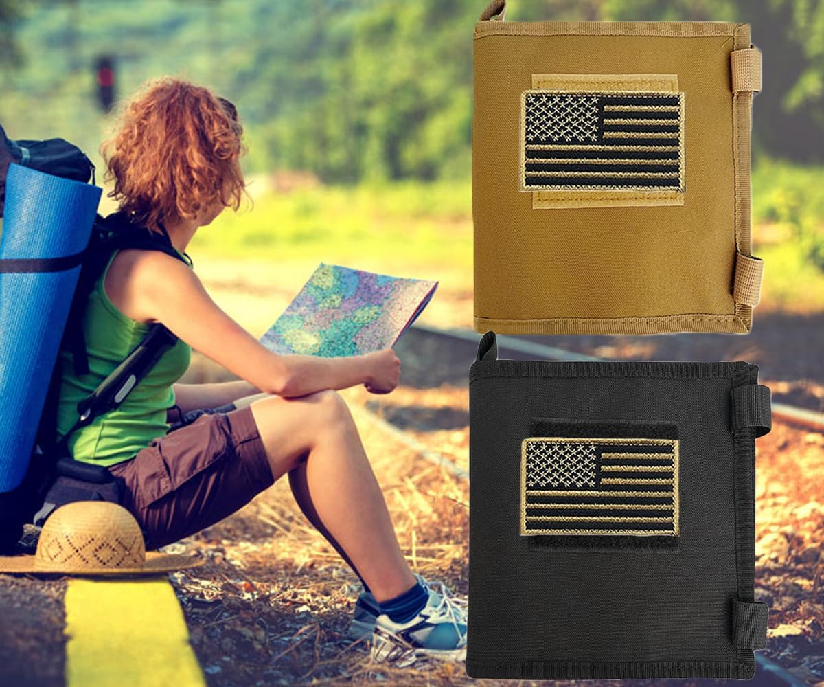 Map Case Holder Tactical Map Protector Pouch for Hiking Outdoor(Black) - Image 9