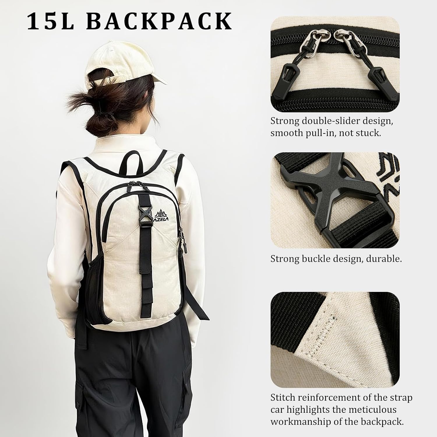 15L Small Hiking Backpack, Foldable Ultralight Trekking Camping - Image 6